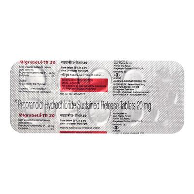 Migrabeta TR 20mg Tablet 10'S - Hypertension-Bet