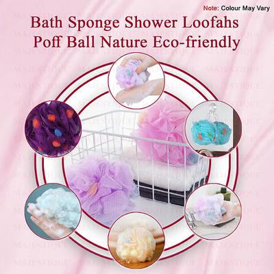 Majestique Premium Large Size Loofas with Active Spheres, 55g Each Body Wash Sponge - Multicolor 1's - Bath Tools