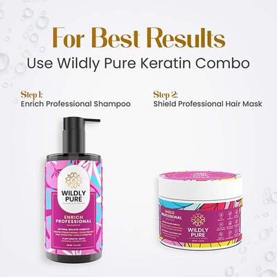 Wildly Pure Professional Plant Keratin Hair Mask Biolipid Formula Smoothening Shine Toxin 20 200 ml - Hair Masks & Packs