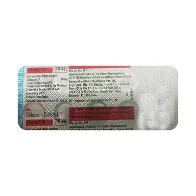 Clozam 10mg Tablet 10'S - Anxiety-Anx