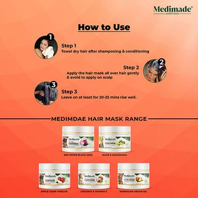 Medimade Apple Cider Vinegar Hair Mask 200 gm - Hair Masks & Packs