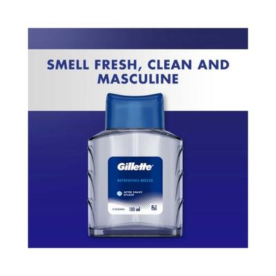 Gillette After Shave Splash Refreshing Breeze, White 100ml - Aftershave Lotion