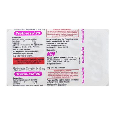 Tretin Iso 20mg Capsule 10'S - Acne-Acn