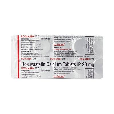 Roslaren 20mg Tablet 10'S - High Cholesterol-Dys