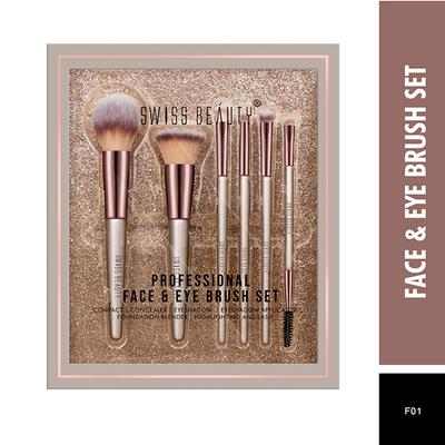 Swiss Beauty Professional Face & Eye Brush Set - (6 pcs) 1's - Face Brush