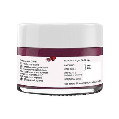 Aravi Organic Beetroot Lip Lightening Scrub Balm For Dark, Chapped and Pigmented Lips 15 gm - Lip Scrubs