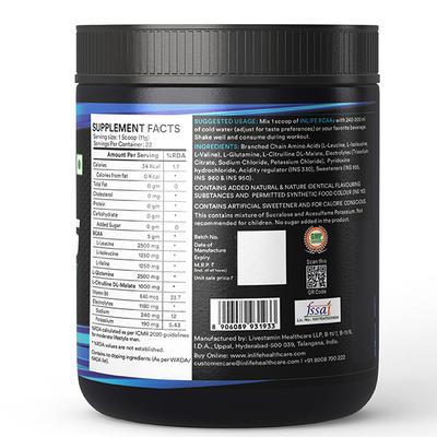 INLIFE BCAAS Powder - Orange Flavour 250 gm - Bcaa Supplements