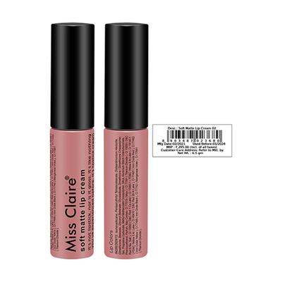 Miss Claire Soft Matte Lip Cream 02 6.5 Gm - Lipsticks