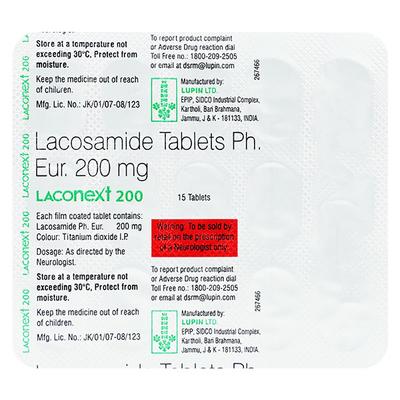 LACONEXT 200 Tablet 15's - Epilepsy/Convulsion-Ant