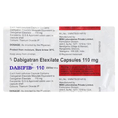 Dabifib 110mg Capsule 10'S - Blood Clot-Ant