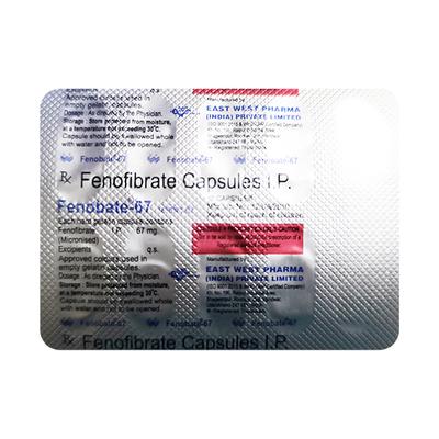 FENOBATE 67MG CAPSULE 10'S - High Cholesterol-Dys