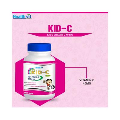 Healthvit KID-C Kid's Vitamin-C 40 mg for Vitamin C Deficiency Chewable Tablets 2's - Multi-Vitamins