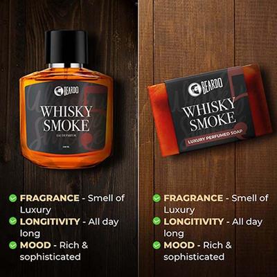 Beardo Whisky Smoke Perfumed Luxury Soap Crafted for Men, Deep Cleanses Skin Pores 75 gm - Soaps