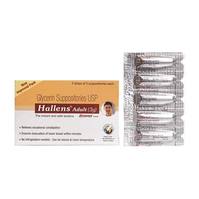 HALLENS ADULT (3G) Suppositories 5's - Constipation-Lax