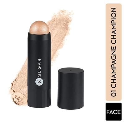 SUGAR Cosmetics Face Fwd Highlighter Stick - 01 Champagne Champion (Champagne Gold) 7.5 gm - Highlighters & Illuminators