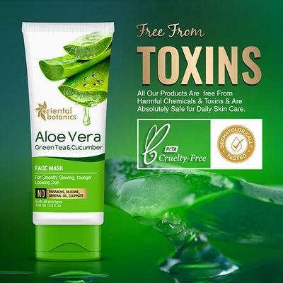 Oriental Botanics Aloe Vera, Green Tea & Cucumber Face Mask 100 ml - Masks & Peels