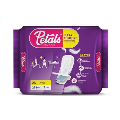 Petals Ultra Comfort Wings Sanitary Napkins (XL) 8's - Sanitary Napkins