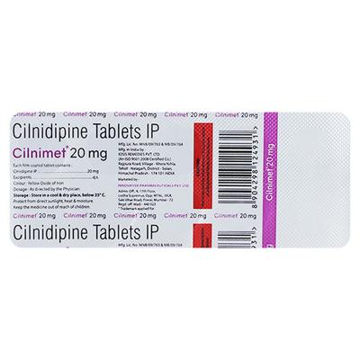 CILNIMET 20mg Tablet 10's - Hypertension-Cal