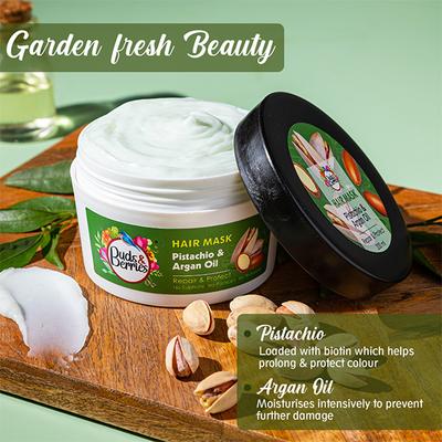Buds & Berries Pistachio and Argan Oil Hair Masks & Packs Jar 200 ml - Hair Masks & Packs