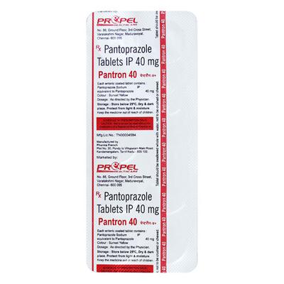 Pantron 40mg Tablet 10'S - Ulcer/Reflux/Flatulence-Aaa