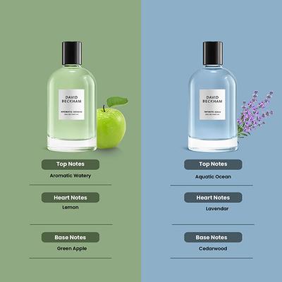 David Beckham Aromatic Greens 100ml + Infinite Aqua 100ml Eau De Parfum 2's - Men Perfumes (Edt/Edp)