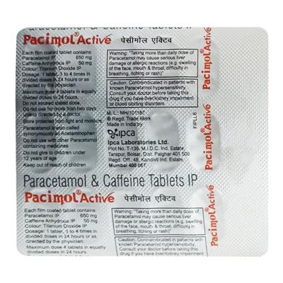 PACIMOL ACTIVE Tablet 15's - Pain relief-Ano