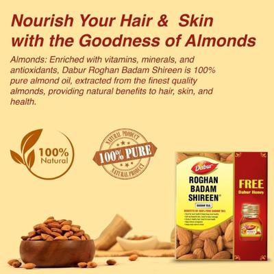 Dabur Roghan Badam Shireen Badam Tail 100 ml (Free Dabur Honey 100 g) 1's - Personal Care (Ayush)
