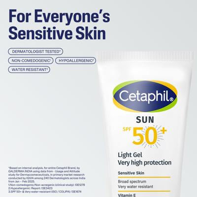 CETAPHIL SUN SPF 50+ UVB/UVA VERY HIGH PROTECTION LIGHT Gel 50ml - Body Sunscreen