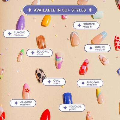 Gush Beauty Nailed It Reusable Luxury Press On Nails With Application Kit Candy Land - Medium Almond 1's - Nail Art