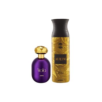 Ajmal Viola EDP Fruity Floral Perfume And Aurum Femme Deodorant Fruity Floral Fragrance 275 ml - Women Perfumes (Edt/Edp)