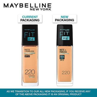 Maybelline New York Fit Me Matte+Poreless 16H Oil Control Spf 22 Foundation, 220 30 ml - Foundation