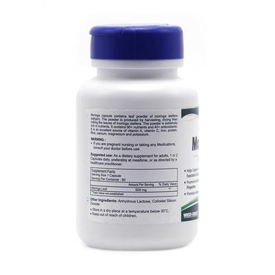 Healthvit Moringa Essential Nutrition 500mg- Capsules 60's - Herbal Dietary Supplement