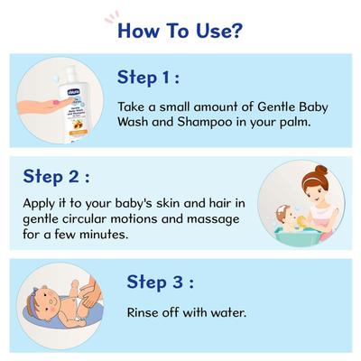 Chicco Baby Moments Gentle Bodywash & Shampoo 200 ml - Baby Body Wash