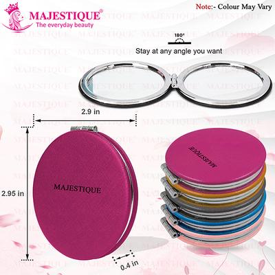 Majestique Pocket Makeup Mirror FC28 Mirror With Compact Size 1's - Mirror