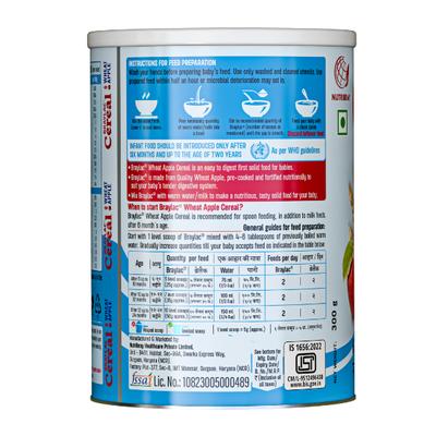 Nutribray Braylac Cereal Wheat Apple (From 6 to 24 Months) Powder 300 gm - Nutrition Supplements