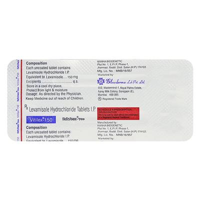 Vitilex 150mg Tablet 4'S - Parasitic Worms-Ant