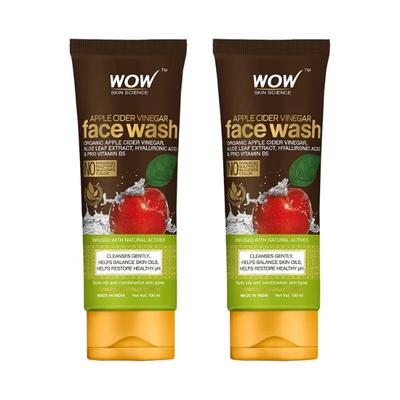 WOW Skin Science Apple Cider Vinegar Face Wash Pack of 2 200 ml - Face Washes