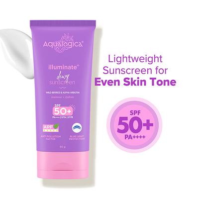 Aqualogica Illuminate+ Dewy Sunscreen SPF 50+ PA++++ 80 gm - Face Sunscreen