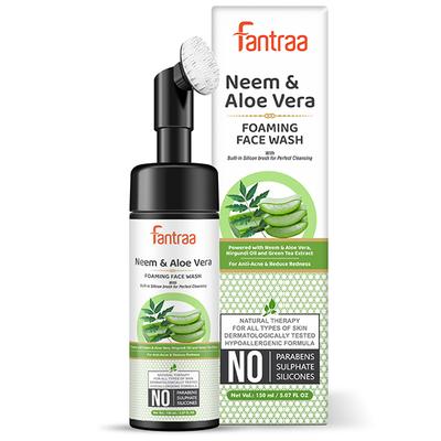 Fantraa Neem & Aloe Vera Foaming Face Wash with Built 150 ml - Face Wash & Cleansers