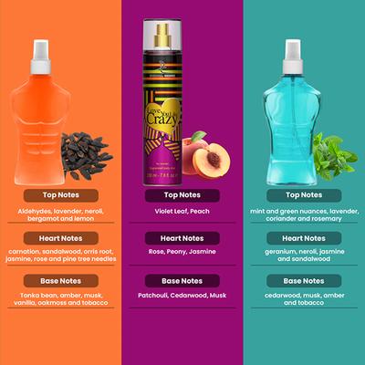 Dorall Collection Cuban Dreams + Love You Like Crazy + Blue Safe Body Mist Set 3's - Men Perfumes (Edt/Edp)