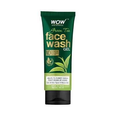 Wow Life Science Green Tea Face Wash Gel Tube 100 ml - Face Washes