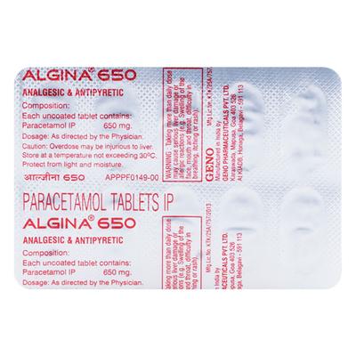 Algina 650mg Tablet 10'S - Fever-Non