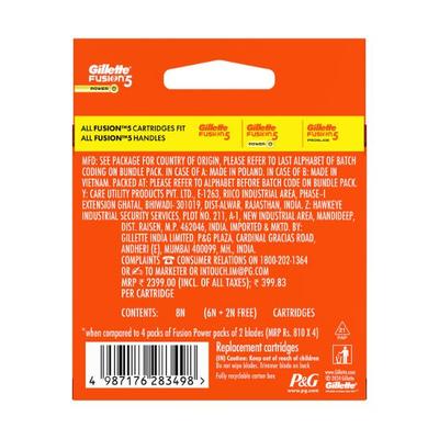 Gillette Fusion 5 Power Cartridges 8's - Razors & Cartridges