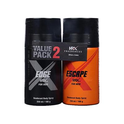 HRX Edge for Men Deodorant 250ml With Escape Deodorant 250ml 1's - Men Deodorants/Roll-Ons