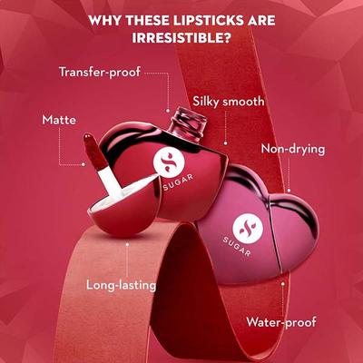 Sugar Cosmetics La La Love 18Hr Liquid Lipstick - 02 Scarlet Smitten 5 ml - Liquid Lipsticks
