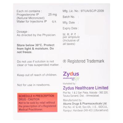 Naturogest AQ 25mg Injection 1ml - Hormonal Therapy-Oes