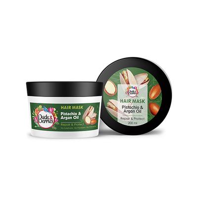 Buds & Berries Pistachio and Argan Oil Hair Masks & Packs Jar 200 ml - Hair Masks & Packs