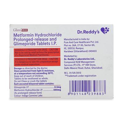 Glimy M 0.5/500mg Tablet 10'S - Diabetes-Ant