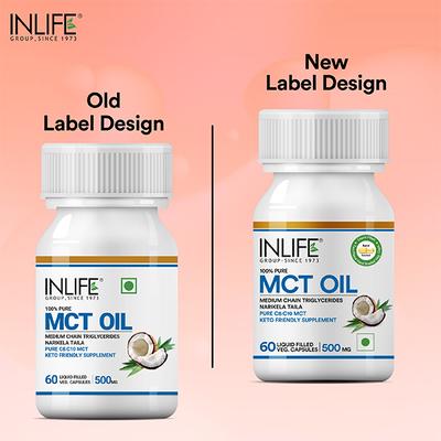 Inlife MCT Oil 500 mg Liquid Filled Veg Capsule 60's - Weight Loss
