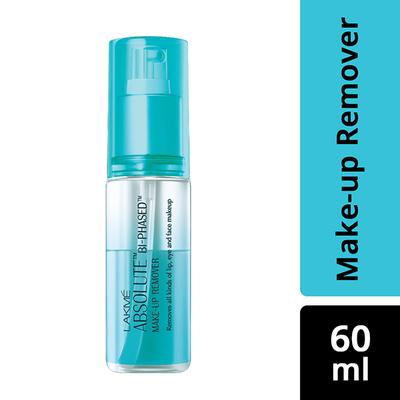 Lakme Absolute Bi-Phased Makeup Remover Removes All Kinds Of Lip, Eye And Face Makeup 60ml - Make Up Removers